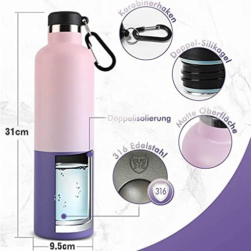 LMMDDP Thermos Bottlevacuum Flask Голема шише со ладна вода за фитнес спортски спортски не'рѓосувачки челик