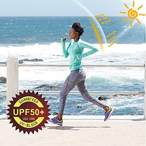 Вилит женски UPF 50+ Сонце за заштита од сонце SPF кошула со долг ракав пешачење риболов на отворено кошула лесна дуксерка