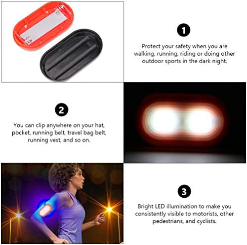 Vorcool Рефлексивни работи за трчање 2PCS клип на LED безбедносна светлина висока видливост ноќно светло клип на светло на светкави светла