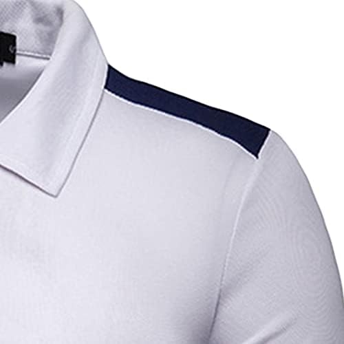 Голф Поло кошули за мажи со лесен блок во боја, кратка кошула со кратки ракави, обична тенок вклопна атлетска тениска маица