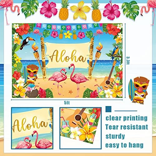 Алоха Партија Декорација-Хавајски Луау Позадина, Големи Летни Плажа Тропски Фотографија Позадина Банер Материјали За Хаваи Тема