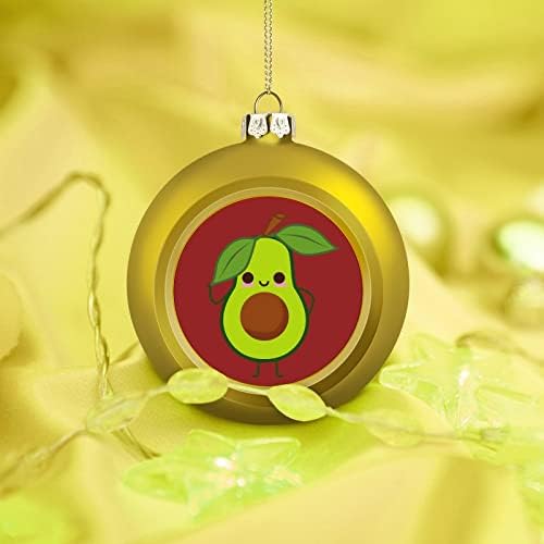 Авокадо овошје Божиќна топка распрскувана висечка украси за украси за забави од камин од дрво 1 парчиња 1 парчиња