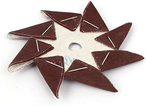 X-Dree 4 Pinwheel во облик на 180 решетки Абразивни шкуркани листови темно кафеава (4 '' Molinillo en forma de papel de lija