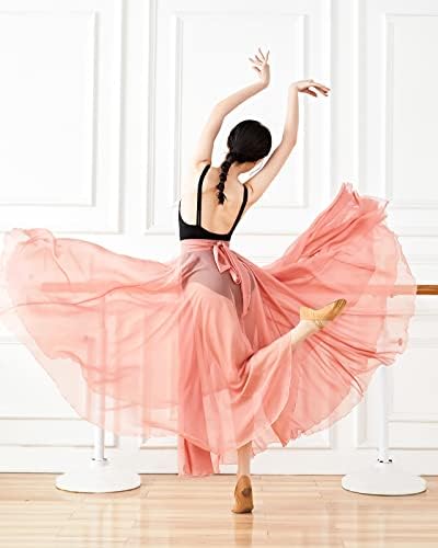Z & X женски лирски танц здолниште градиент шифон шифон долг замав чиста здолништа за модерни балетски перформанси