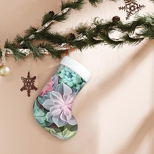 Вејмеј Зелени разнобојни сукуленти Божиќно порибување 18 инчи Божиќ што виси чорап класичен празник за декорација на одмор