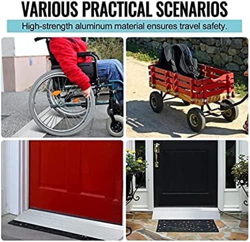 Рампа за праг на вратата, рампа на вратата на вратата за инвалидски колички, рампа за праг на алуминиум за вратите со оценка 800 фунти