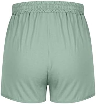 Oplxuo шорцеви со високи половини за жени летни обични постелнина салон панталони обични лабави се вклопуваат широки шорцеви на плажа со