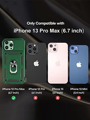 Moofel за Iphone 13 Pro Max Случај со 2 Пакет Темпериран Стакло Заштитник На Екранот Должност Заштитна Камера &засилувач; Kickstand