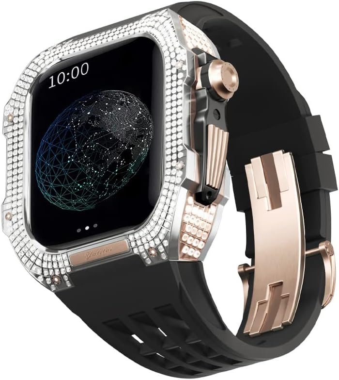 Екинс Гледајте Модификација Комплет за Apple Watch 6 5 4 4 SE 44mm Титаниум Случај+Витон Ремен, Луксузни Случај И Бенд Модификација