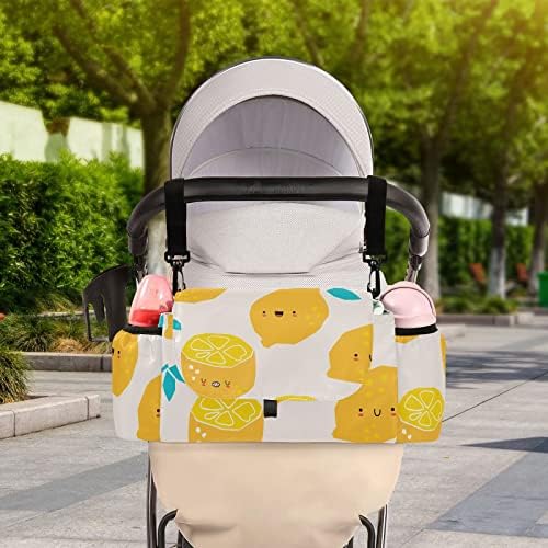 Организатори на шетачи за бебиња од лимон KFBE Универзален со држач за 2 чаши и одвојување на рамо, голем капацитет, 17'''x6'''x6
