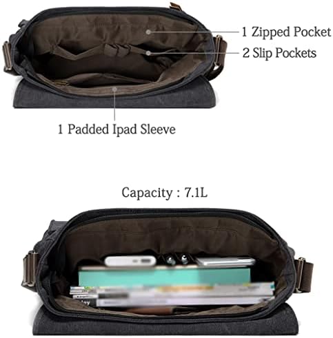 CLGZS Messenger Tag за мажи со гроздобер отпорен восочно платно 15,6 инчи лаптоп чанта со рамената торба за рамо
