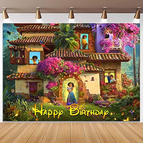 Девојче роденденска забава позадина цвет магичен замок Казита замок позадина 5x3ft Детска цртана филмска постер забава за торта