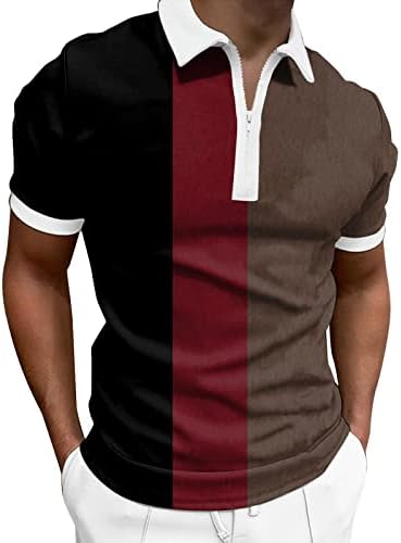 XXBR машки поло маици летни бои за кратки ракави за кратки ракави квартал поштенски контраст голф -маица маица врвови на врвови