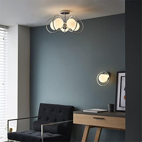 SQJDM LED лустери стаклена таванска светлина за дневна соба трпезарија спална соба дома затворен хромирано сребро дизајн ламба