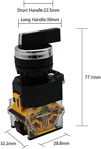 Befia 22mm селектор на копчето Ротари прекинувач за заклучување на моментот 2NO 1NO1NC 2 3 Позиција DPST 10A 400V прекинувач за напојување Вклучување/Исклучено
