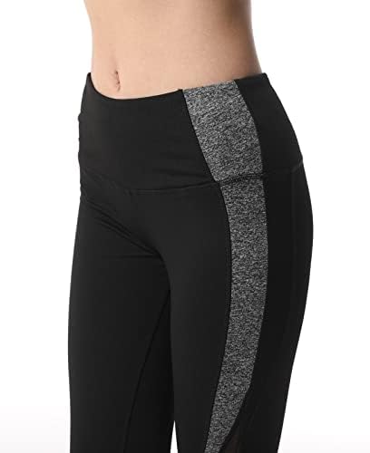 FOXWISH Women'sенски мрежен панел Страна со високи половини јога панталони слаби тренинзи активни хеланки