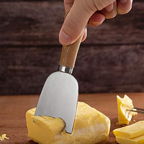 Додатоци за табла за табла за ширење нож постави сирење путер со дрвени рачки мини што служат лажици лажици вилушки знамиња за чепкалка за