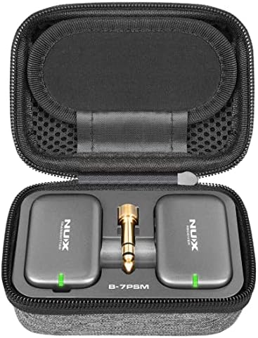 Nux B-7PSM 5,8 GHz безжичен систем за набудување во уво, вклучен случај за полнење, стерео аудио пренесување, дизајниран за емисии