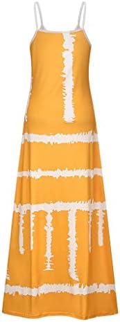 Wpoumv плус фустан со големина за жени летен без ракав V-врат макси фустани Обичен блок во боја, сад за лежење на долга плажа фустан