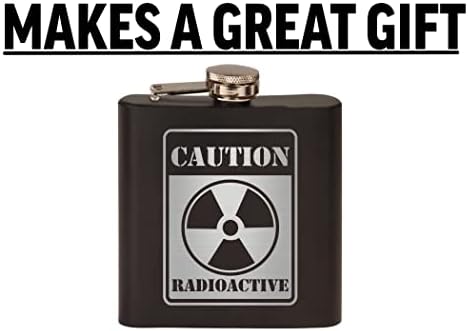 Смешно Внимание Радиоактивно Нуклеарно Зрачење Колба Од Нерѓосувачки Челик Премиум Мат Црното Прави Одличен Подарок За Него Тато Татко Замолчени