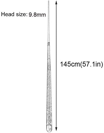 Денгс цврсто дрво снукер знак за знак на базен, 3/4 зглоб, 145 см, совет од 9,8 мм, околу 19 мл, со рачка за продолжување/Д/145см