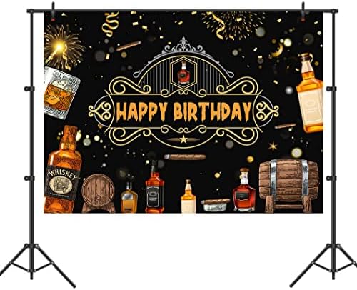 Виски роденденски позадина мажи црно злато боке цигара барел огномет роденденска забава украси за позадина виски 30 -ти 40 -ти 50 -ти 50 -ти