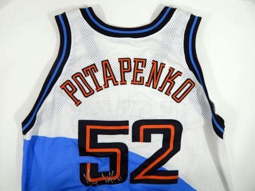 1997-98 Кливленд Кавалиерс Виталиј Потапенко 52 Игра користеше знак бел дрес А 5 - НБА игра користена