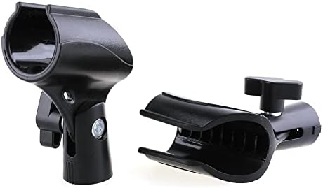 Zramo 2PC стои црн микрофон за држач за микрофон микрофон за микрофон со 5/8 машки до 3/8 женски адаптер, 2-пакет