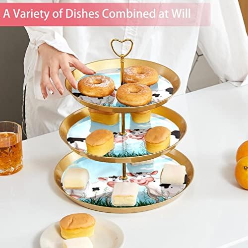 3 Нивоа Десерт Штанд Cupcake Овошје Плоча Пластични Служат Држач За Прикажување За Свадба Роденден Бебе Туш Чај Партија Украси