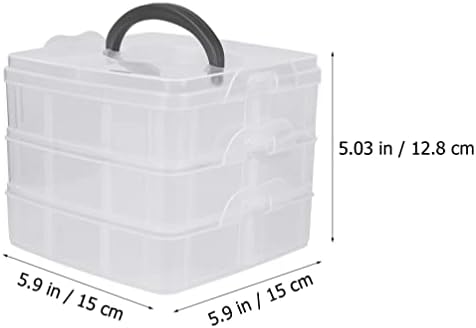 Doitool Преносен накит кутија Пластична кутија за складирање 3- Ниво за складирање на контејнери за складирање на монистра контејнери