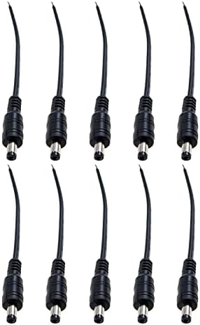 Замена на кабел за адаптер за напојување Wsklinft 10pcs Одлична машки женски 5,5x2.1mm DC алатка за домаќинство Алатка за домаќинство