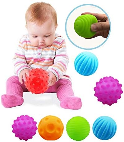 Комплет за сензорни топки Rohsce 12 PCS, играчки во Монтесори за бебиња 3 месеци+, едукативни играчки за бебиња 6-12 месеци, текстура