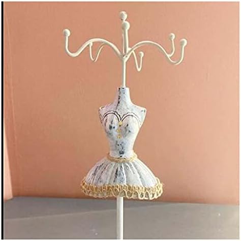 Seewudee AG205 Креативна кукла за накит држач за железо смола мини здолниште модел решетката дама фигура дома украс продавница за накит приказ