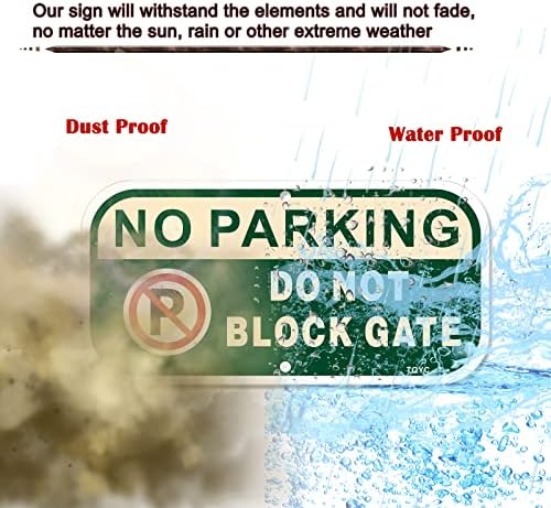 TQYC No Parking Не блокирајте го знакот на портата, 2-пакет 12 ”x 6” Бесплатни рефлексивни знаци за предупредување за алуминиум, УВ, заштитено