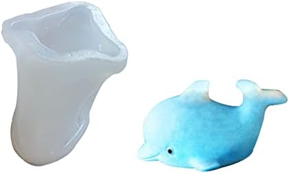Делфини калапи сапун сапун силиконски мувла за складирање на животни, кутија за кутија за кутија за епоксидни калапи за DIY занаети кристална
