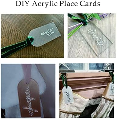 Xiaoyue 10 парчиња заоблени картички за акрилни места, јасни картички за придружба на акрилик, картички за акрилик место, картички за свадби,