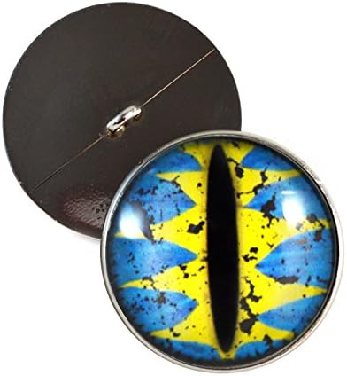 Сини и жолти змеј шијат на стаклени очи 30 мм копчиња со јамка за капчиња кукли полнети животни меки скулптури или занаети за изработка