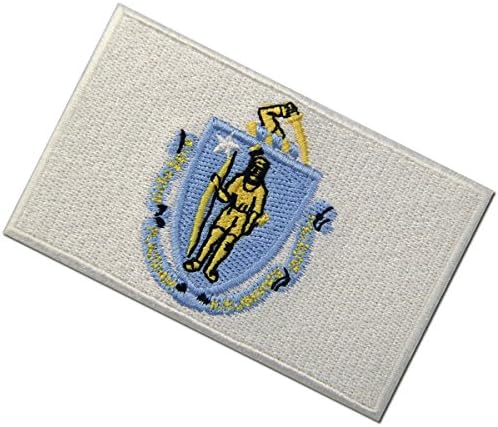 Масачусетс државно знаме извезено амблем железо на шиење на м -р лепенка