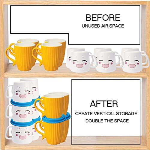 Решение за редење на чаши за шкаф за шкаф за кригла, удобен за организатори на чаши и складирање Направете полица за кујнски гаќички