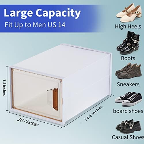 Complacessy 6 пакет кутија за чевли чиста платика за складирање на чевли, контејнери за складирање на чевли, кутија за заштеда на