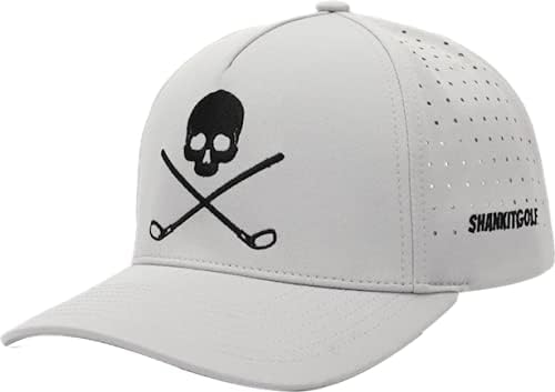 Шанкитголф череп и крстосници за голф -капа, прилагодлива забава за череп, смешни голф -капа мажи црно сиво бело