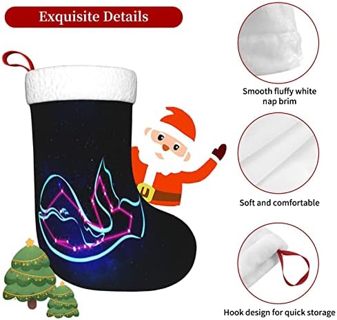 Сјај за скратено светло во темно Божиќно порибување на Божиќни украси за одмор камин виси чорапи 18 инчи чорапи