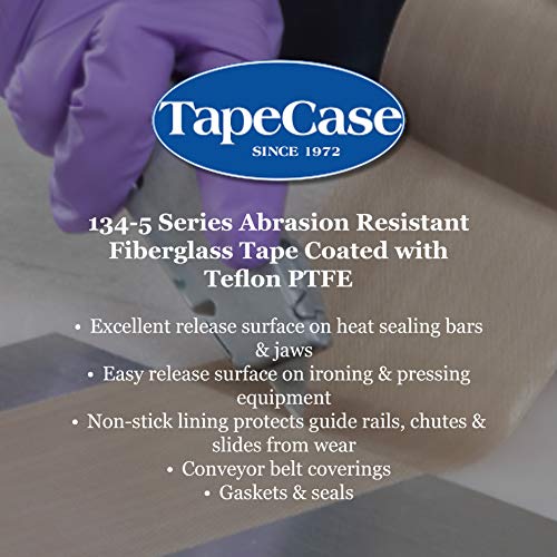 Tapecase 134-5 PTFE тен абразија отпорна на фиберглас лента, силиконски лепило, индустриска оценка - ширина 31 , должина од 36yd