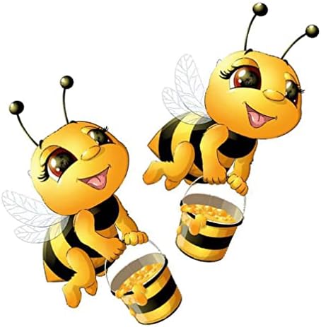 Gadpiparty 2pcs Пчела Ѕид Налепници, Цртан ФИЛМ 3D Пчела Налепници, Жолта Пчела Ѕид Налепници За Девојки Момчиња Деца Спална Соба Игротека