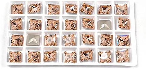 Nailking High Nails Rhinestone Lt. Peach Peach боја квадратни облици популарни стакло ригистони за 3Д скапоцени камења за нокти