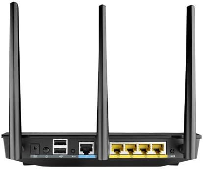 Router ASUS N900 WiFi - Двојно опсег Гигабит безжичен интернет рутер, 4 GB порти, игри и стриминг, лесно поставување, родителска контрола