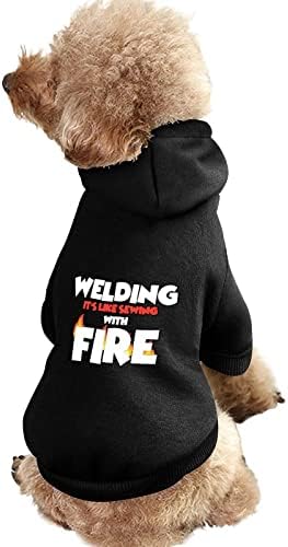 Заварувањето е како шиење со оган кучиња качулка пуловер, џемпер, облека за миленичиња, облечени облеки на облеки за кучиња и мачки