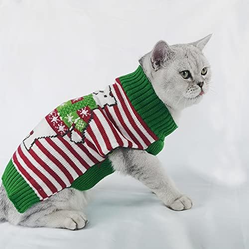 Hotешка мачка Божиќна џемпер Поларна мечка куче Божиќна облека Класична трикотажа за мачки Машината машина миење зимски топол