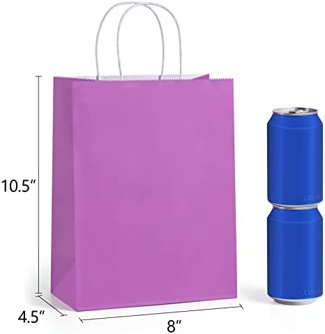 Bagdream 48 парчиња разновидни торби за подароци со средна големина бои на виножито за хартија Крафт, кои минуваат торби за подароци