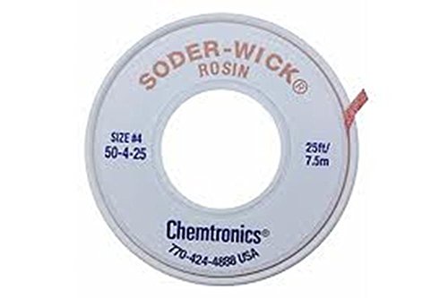 Chemtronics 50-4-25 Soder-Wick Rosin De-Soldering Brail, 0.110 , 25 '